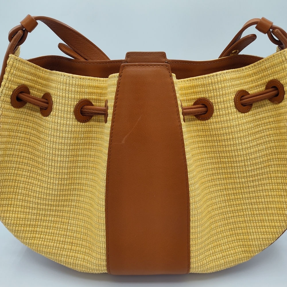 🌼 Mansur Gavriel Raffia & Leather Mini Bag. Resort Chic, Authentic & Stunning - Picture 4 of 9